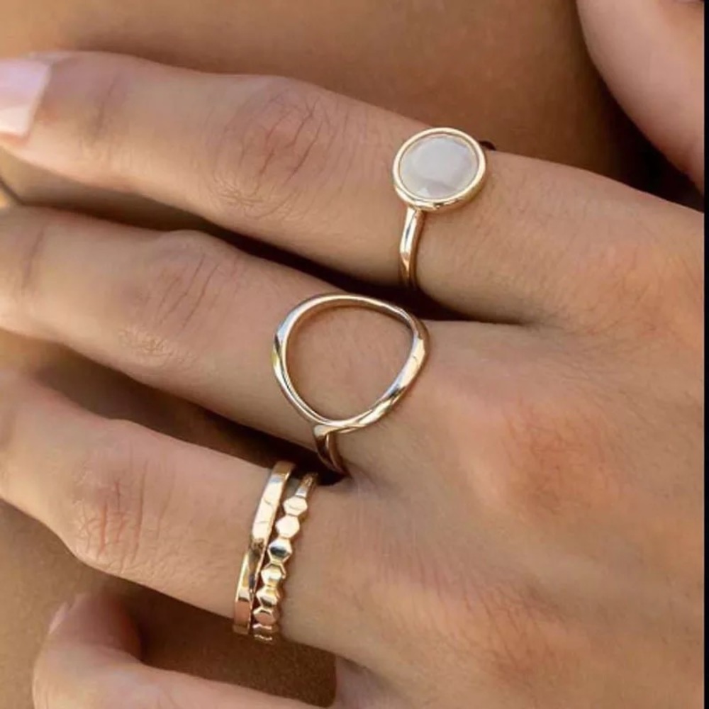 18K gold hollow circle tarnish resident ring